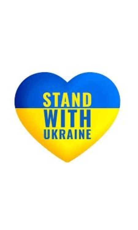 Stand with ukraine - Blau und gelbes Herz